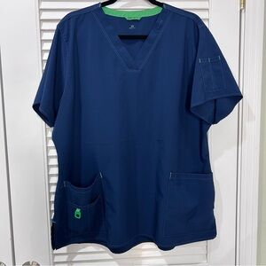 Carhartt Scrub Top 2X Navy Blue Force Medical Uniform Womens